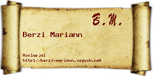 Berzi Mariann névjegykártya