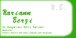 mariann berzi business card